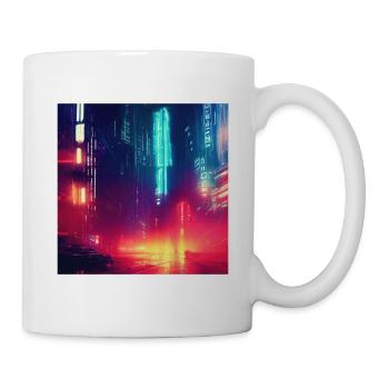 Retrowave Synthwave 80s Future city Design - Tasse - Weiß - Rechts