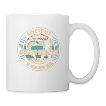 Awesome since 1986. Angel, Angler's birthday - Mug - white - Right