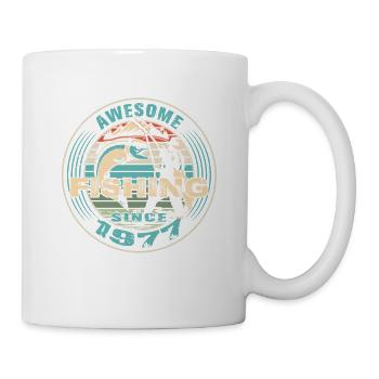 Génial depuis 1977. Angel, l’anniversaire du pêcheur - Mug blanc - blanc - Droite