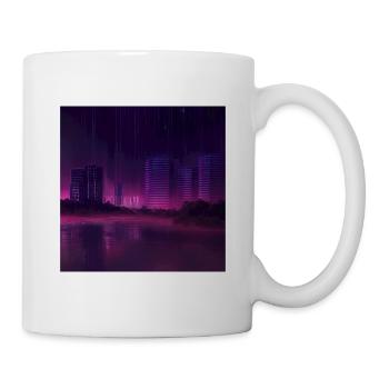 Retrowave Synthwave 80s Future city Design - Tasse - Weiß - Rechts