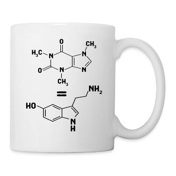 Caffeine corresponds to the serotonin molecule dopamine - Mug - white - Right