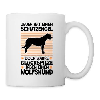 Irischer Wolfshund ist mein Schutzengel - Tasse - Weiß - Rechts
