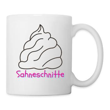 Sahneschnitte - Tasse - Weiß - Rechts