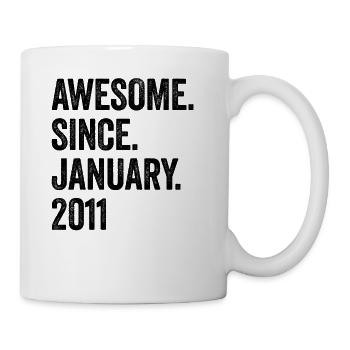 Awesome Since January 2011 12. Geburtstag - Tasse - Weiß - Rechts