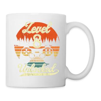 Niveau 8 Débloqué Hommes Garçons Gamer 8 Anniversaire - Mug blanc - blanc - Droite