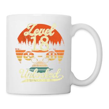 Niveau 18 Hommes Débloqués Gamer 18 Anniversaire Gamer - Mug blanc - blanc - Droite