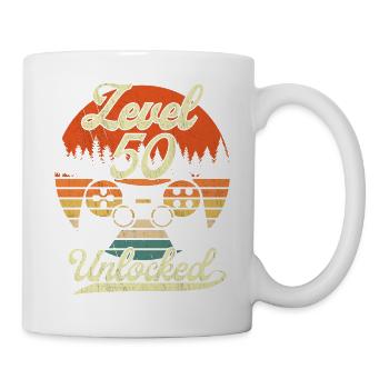 Niveau 50 Hommes Débloqués Gamer 50 Birthday Gamer - Mug blanc - blanc - Droite