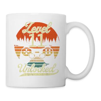 Niveau 11 Débloqué Hommes Hommes Gamer 11 - Mug blanc - blanc - Droite