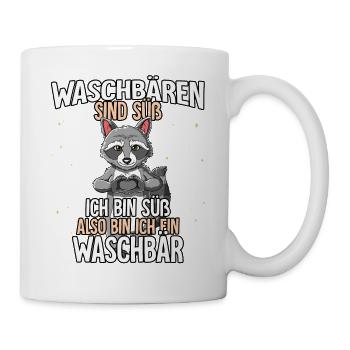 Waschbären Sind Süß Waschbär - Tasse - Weiß - Rechts