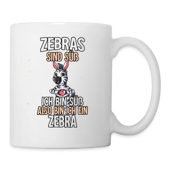 Zebras Sind Süß Zebra - Tasse - Weiß - Rechts