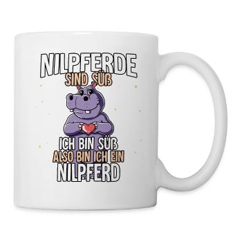 Nilpferde Sind Süß Nilpferd - Tasse - Weiß - Rechts