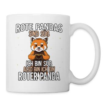 Rote Pandas Sind Süß Roter Panda - Tasse - Weiß - Rechts
