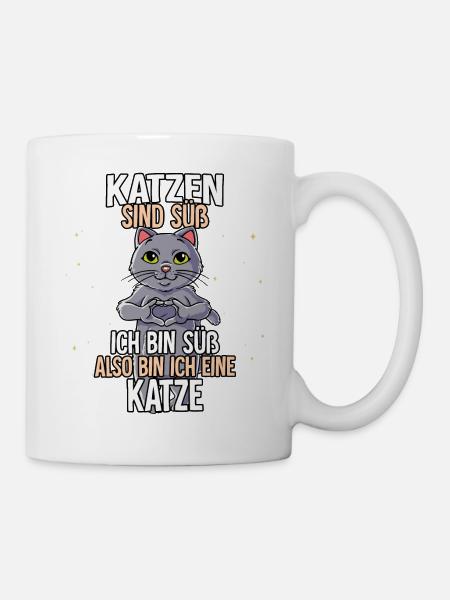Katzen Sind Süß Katze - Tasse - Weiß