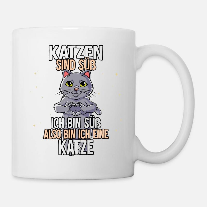 Katzen Sind Süß Katze - Tasse - Weiß