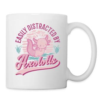 Facilement distrait par l’amphibien à queue d’Axolotl - Mug blanc - blanc - Droite