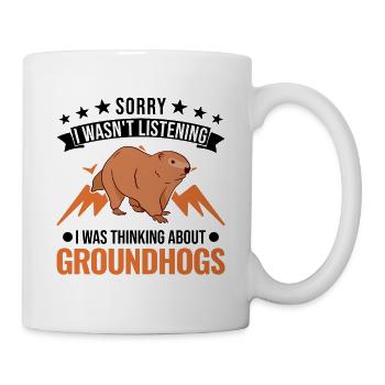 Murmeltier Groundhog Day Waldmurmeltier - Tasse - Weiß - Rechts