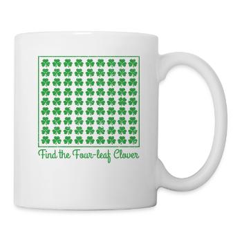 Trouvez le puzzle de trèfle à quatre feuilles St - Mug blanc - blanc - Droite