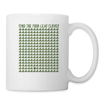 Trouvez le puzzle de trèfle à quatre feuilles St - Mug blanc - blanc - Droite