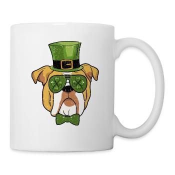 Leprechaun English Bulldog Clover St - Mug - white - Right