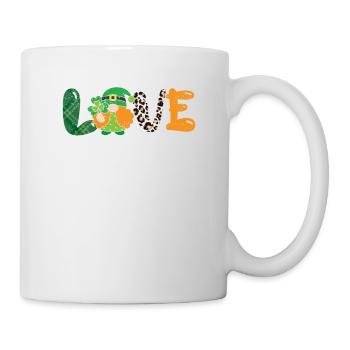 St Patrick's Day Lucky Dwarf Love Leopard Plaid - Mug - white - Right