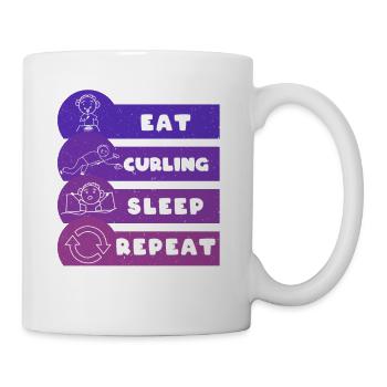Manger Curling Sommeil Répéter - Mug blanc - blanc - Droite
