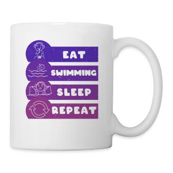 Manger nager Dormir Répéter - Mug blanc - blanc - Droite