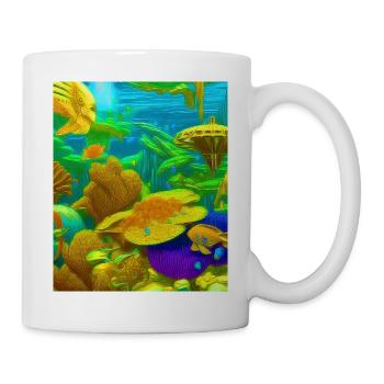 Coral reef illustration for ocean lovers - Mug - white - Right