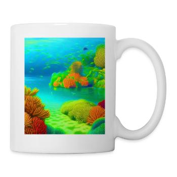 Coral reef illustration for ocean lovers - Mug - white - Right