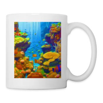 Coral reef illustration for ocean lovers - Mug - white - Right