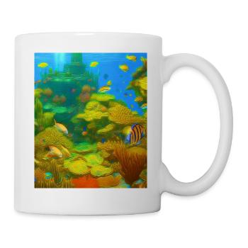Coral reef illustration for ocean lovers - Mug - white - Right