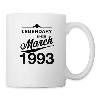 30. Geburtstag Legendär März 1993 Jahrgang 93 - Tasse - Weiß - Rechts