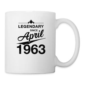 60. Geburtstag Legendär April 1963 Jahrgang 63 - Tasse - Weiß - Rechts