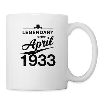 90. Geburtstag Legendär April 1933 Jahrgang 33 - Tasse - Weiß - Rechts