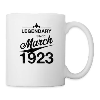 100. Geburtstag Legendär März 1923 Jahrgang 23 - Tasse - Weiß - Rechts