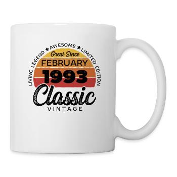Retro 30 ans février 1993 Anniversaire Millésime - Mug blanc - blanc - Droite
