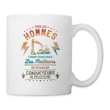 Les Meilleurs Devenaient Conducteurs De Pelleteuse - Mug blanc - blanc - Droite