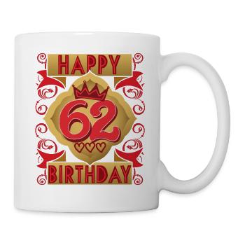 62nd birthday 62 years old saying, vintage design - Mug - white - Right