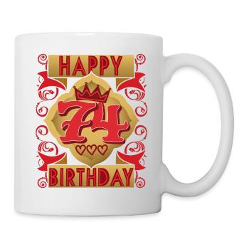 74e anniversaire 74 ans dicton, design vintage - Mug blanc - blanc - Droite
