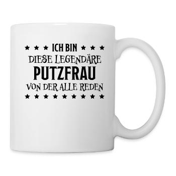 Putzfrau Haushalt Spruch Reinigungskraft Geschenk - Tasse - Weiß - Rechts