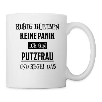 Putzfrau Haushalt Spruch Reinigungskraft Geschenk - Tasse - Weiß - Rechts