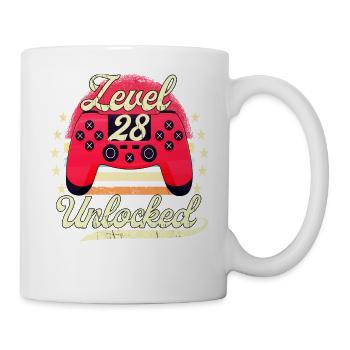 Level 28 Unlocked Men Gamer Birthday Level - Mug - white - Right