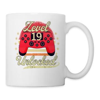 Level 19 Unlocked Men Gamer Birthday Level - Mug - white - Right