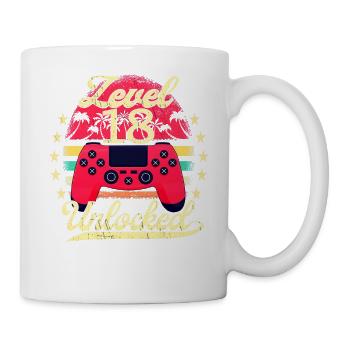 Level 18 Unlocked Men Gamer Birthday Level - Mug - white - Right
