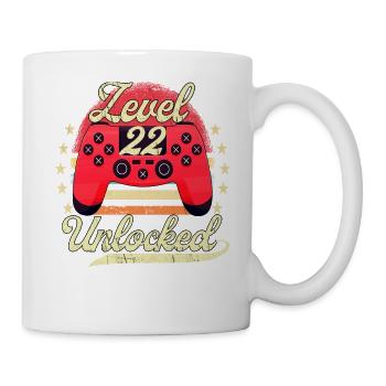 Niveau 22 Débloqué Niveau d’anniversaire du joueur masculin - Mug blanc - blanc - Droite