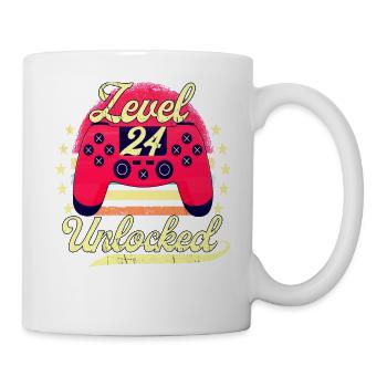 Niveau 24 Hommes débloqués Gamer Birthday Level - Mug blanc - blanc - Droite