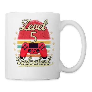 Niveau 5 Débloqué Gaming Garçons Filles Gamer 5. - Mug blanc - blanc - Droite