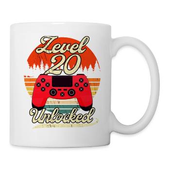 Niveau 20 Niveau d’anniversaire du joueur masculin débloqué - Mug blanc - blanc - Droite