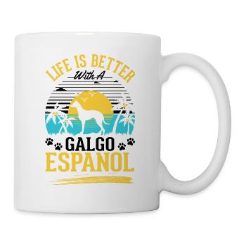 La vie est meilleure avec un Galgo Espanol - Mug blanc - blanc - Droite