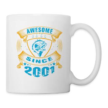 Awesome since 2001. Angel, Angler's birthday - Mug - white - Right