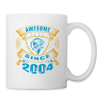 Génial depuis 2004. Angel, l’anniversaire du pêcheur - Mug blanc - blanc - Droite